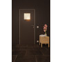 Front-Milieuansicht von GARANT Feuchtraumtür 10622-60 Ebony Resopal mit Lichtausschnitt LA-8
