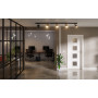 Front-Milieuansicht von GARANT Objektinnentür D354-60 Designer White Resopal mit Lichtausschnitt LA-10