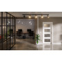 Front-Milieuansicht von GARANT Objektinnentür D354-60 Designer White Resopal mit Lichtausschnitt LA-11