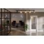 Front-Milieuansicht von GARANT Objektinnentür D354-60 Designer White Resopal mit Lichtausschnitt LA-3