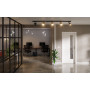 Front-Milieuansicht von GARANT Objektinnentür D354-60 Designer White Resopal mit Lichtausschnitt LA-4 schlossseitig