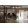 Front-Milieuansicht von GARANT Objektinnentür D354-60 Designer White Resopal mit Lichtausschnitt LA-5 bandseitig