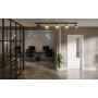 Front-Milieuansicht von GARANT Objektinnentür D354-60 Designer White Resopal mit Lichtausschnitt LA-5 schlossseitig
