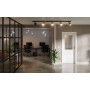 Front-Milieuansicht von GARANT Objektinnentür D354-60 Designer White Resopal mit Lichtausschnitt LA-6