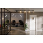 Front-Milieuansicht von GARANT Objektinnentür D354-60 Designer White Resopal mit Lichtausschnitt LA-7