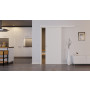 Front-Milieuansicht der vor der Wand laufenden CLASSEN Schiebetür Dynamic 3.21 Weißlack RAL 9016