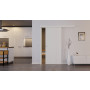 Front-Milieuansicht der vor der Wand laufenden CLASSEN Schiebetür Dynamic 3.22 Weißlack RAL 9003