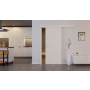 Front-Milieuansicht der vor der Wand laufenden CLASSEN Schiebetür Dynamic 3.24 Weißlack RAL 9010