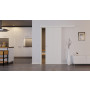 Front-Milieuansicht der vor der Wand laufenden CLASSEN Schiebetür Dynamic 3.30 Weißlack RAL 9003