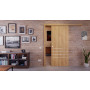 Front-Milieuansicht der vor der Wand laufenden CLASSEN Schiebetür 4.14 Hickory Eiche CPL