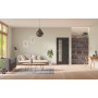 Front-Milieuansicht von GARANT Zimmertür 0901-60 Black Resopal mit Lichtausschnitt LA-4 schlossseitig Sprosse SP10