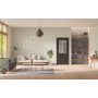 Front-Milieuansicht von GARANT Zimmertür 0901-60 Black Resopal mit Lichtausschnitt LA-6 Sprosse SP0