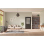 Front-Milieuansicht von GARANT Zimmertür 0901-60 Black Resopal mit Lichtausschnitt LA-6 Sprosse SP1