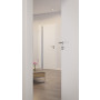 CloseUp-Milieuansicht von HÖRMANN Innentür Pure 1 Weißlack DesignLine mit Lichtausschnitt Bandseite