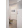 CloseUp-Milieuansicht von HÖRMANN Innentür Pure 2 Gebürstetes Weiß Duradecor DesignLine mit Lichtausschnitt quer mit bündiger Lisene Plain 79-7