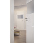 CloseUp-Milieuansicht von HÖRMANN Innentür Pure 2 Weißlack DesignLine mit Lichtausschnitt quer mit bündiger Lisene Steel 79-7