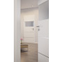 CloseUp-Milieuansicht von HÖRMANN Innentür Pure 2 Weißlack DesignLine mit Lichtausschnitt quer mit bündiger Lisene Steel 80-7
