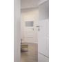 CloseUp-Milieuansicht von HÖRMANN Innentür Pure 2 Bütte Weiß Duradecor DesignLine mit Lichtausschnitt quer mit Lisene Steel 80
