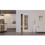 Front-Milieuansicht von der in der Wand laufenden Georgia 1 LA Sprosse 2/4 ClassicLine Duradecor Verkehrsweiß RAL 9016 Schiebetür - Hörmann