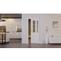 Front-Milieuansicht von der in der Wand laufenden Georgia 3 LA Sprosse 1/3 ClassicLine Duradecor Verkehrsweiß RAL 9016 Schiebetür - Hörmann