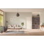 Front-Milieuansicht der in der Wand laufenden GARANT Schiebetür 0105-60 Pearl White CePaL