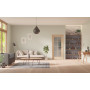 Front-Milieuansicht der in der Wand laufenden GARANT Schiebetür Authentic Achat CePaL mit Lichtausschnitt LA-3 Sprosse SP1