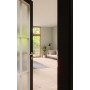 CloseUp-Milieuansicht von GARANT Zimmertür 0901-60 Black Resopal mit Lichtausschnitt LA-3 Sprosse SP2