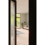 CloseUp-Milieuansicht von GARANT Zimmertür 0901-60 Black Resopal mit Lichtausschnitt LA-4 schlossseitig Sprosse SP10