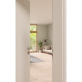 CloseUp-Milieuansicht von GARANT Zimmertür D354-60 Designer White Resopal mit Lichtausschnitt LA-5 bandseitig Sprosse SP10