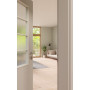 CloseUp-Milieuansicht von GARANT Zimmertür D92-60 Dove Grey Resopal mit Lichtausschnitt LA-6 Sprosse SP10