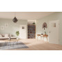 Main-Milieuansicht der vor der Wand laufenden GARANT Schiebetür 0105-60 Pearl White CePaL mit Lichtausschnitt LA-8