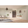 Main-Milieuansicht der in der Wand laufenden GARANT Schiebetür 0105-60 Pearl White CePaL mit Lichtausschnitt LA-8