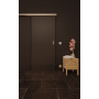 Front-Milieuansicht der vor der Wand laufenden GARANT Feuchtraum-Schiebetür 10622-60 Ebony Resopal