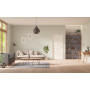 Front-Milieuansicht der in der Wand laufenden GARANT Schiebetür Corona 832 Pearl White CePaL 