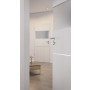 CloseUp-Milieuansicht von HÖRMANN Innentür Pure 2 Eiche Weiß Duradecor DesignLine mit Lichtausschnitt quer mit bündiger Lisene Plain 79-7