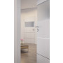 CloseUp-Milieuansicht von HÖRMANN Innentür Pure 2 Eiche Weiß Duradecor DesignLine mit Lichtausschnitt quer mit Lisene Steel 79