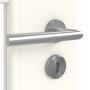 Detailansicht der Oberfläche von GARANT Zimmertür 0105-60 Pearl White CPL mit Lichtausschnitt LA-DIN Sprosse SP0