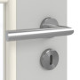 Detailansicht der Oberfläche von GARANT Zimmertür D92-60 Dove Grey Resopal mit Lichtausschnitt LA-DIN Sprosse SP0