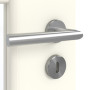 Detailansicht der Oberfläche von GARANT Zimmertür W980ST15 Platinweiß GHK08 mit Lichtausschnitt LA-DIN Sprosse SP0