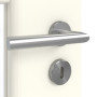 Detailansicht der Oberfläche von GARANT Zimmertür W980ST15 Platinweiß GHK08 mit Lichtausschnitt LA-DIN Sprosse SP1