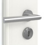 Detailansicht der Oberfläche von GARANT Zimmertür Authentic Bianco CPL mit Lichtausschnitt LA-DIN Sprosse SP2