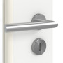 Detailansicht der Oberfläche von GARANT Zimmertür D354-60 Designer White Resopal mit Lichtausschnitt LA-DIN Sprosse SP2