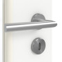 Detailansicht der Oberfläche von GARANT Zimmertür U11209SD Edelweiß GHK08 mit Lichtausschnitt LA-DIN Sprosse SP2
