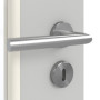 Detailansicht der Oberfläche von GARANT Zimmertür D92-60 Dove Grey Resopal mit Lichtausschnitt LA-DIN Sprosse SP4