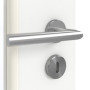 Detailansicht der Oberfläche von GARANT Zimmertür U11209SD Edelweiß GHK08 mit Lichtausschnitt LA-DIN Sprosse SP4