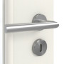 Detailansicht der Oberfläche von GARANT Zimmertür Weiß Struktur Premium CPL mit Lichtausschnitt LA-DIN Sprosse SP4