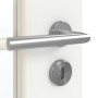 Detailansicht der Oberfläche von GARANT Zimmertür D354-60 Designer White Resopal mit Lichtausschnitt LA-2 Sprosse SP0