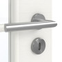 Detailansicht der Oberfläche von GARANT Zimmertür Quer Authentic Bianco CPL mit Lichtausschnitt LA-2 Sprosse SP1