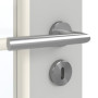Detailansicht der Oberfläche von GARANT Zimmertür D92-60 Dove Grey Resopal mit Lichtausschnitt LA-2 Sprosse SP10