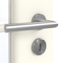 Detailansicht der Oberfläche von GARANT Zimmertür W980ST15 Platinweiß GHK08 mit Lichtausschnitt LA-2 Sprosse SP10